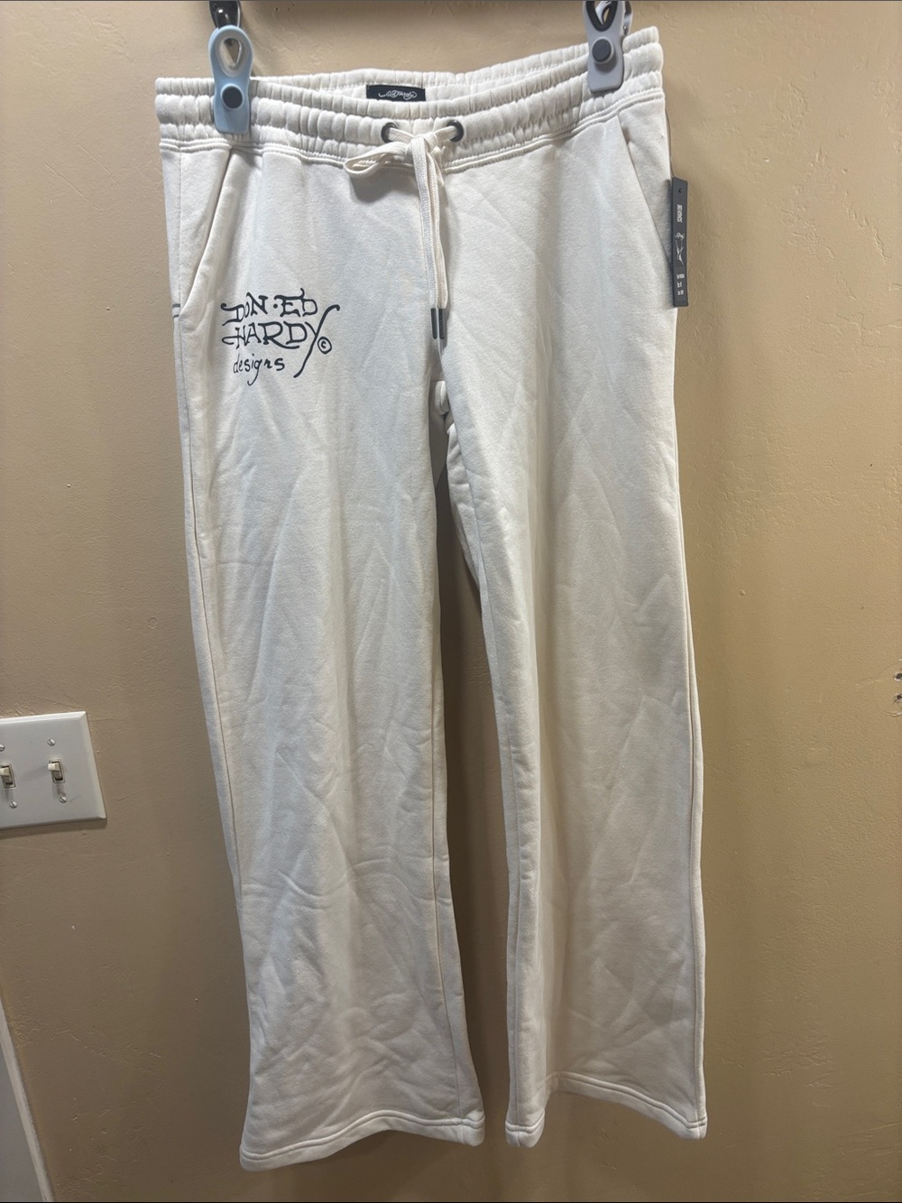Ed Hardy Logo Wide Leg Sweatpants